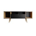 Designed To Furnish Theodore TV Stand with 6 Shelves in Black & Cinnamon, 24.65 x 62.99 x 15.11 in. DE2616407